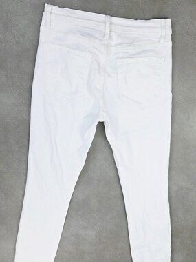 Frame Le Skinny De Jeanne Crop Blanc Women Size 26X28 White 5 Pocket Denim Jeans